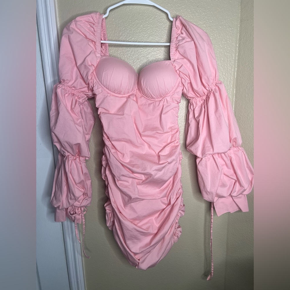 Fashion Nova Pink Ruched Dress